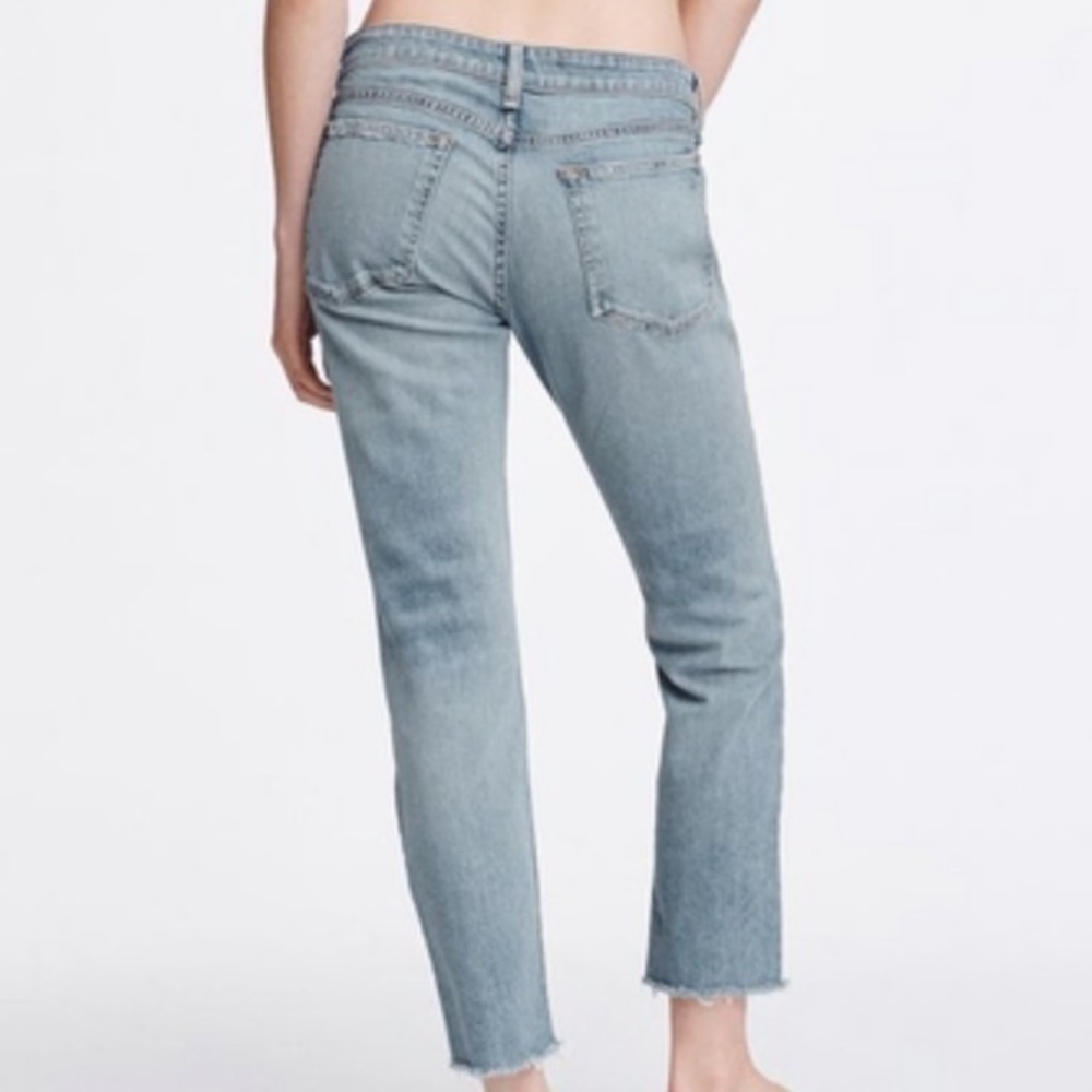 Rag & Bone Dre Low-Rise Ankle Slim Boyfriend Distressed Jeans - Picture 4 of 14